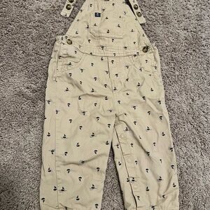 Carter's Beige Overalls with Sailboat Print